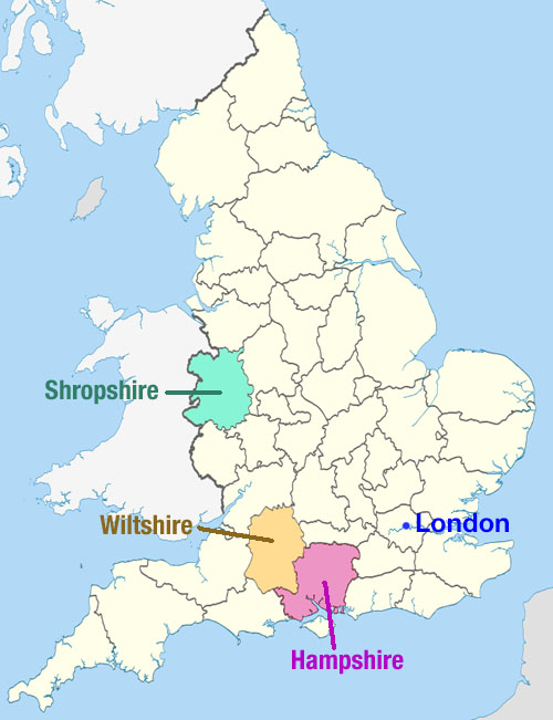 map of UK counties named