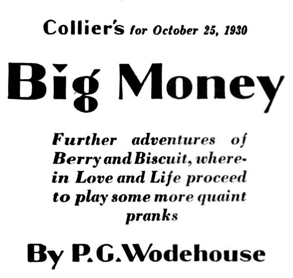 Big Money, by P. G. Wodehouse
